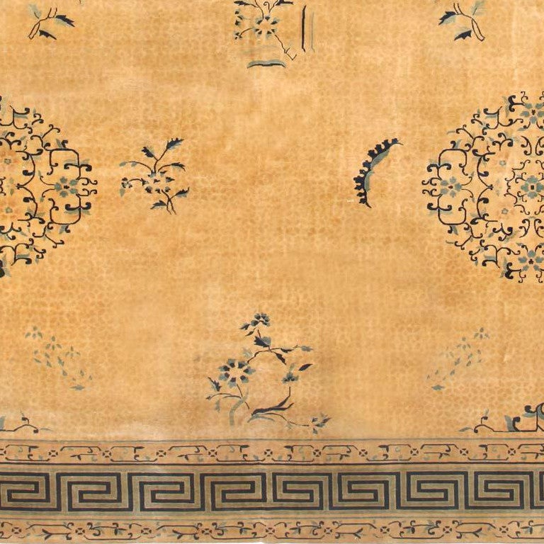 Hand-Knotted Large Size Antique Chinese Rug. Size: 16 ft 9 in x 21 ft (5.11 m x 6.4 m)