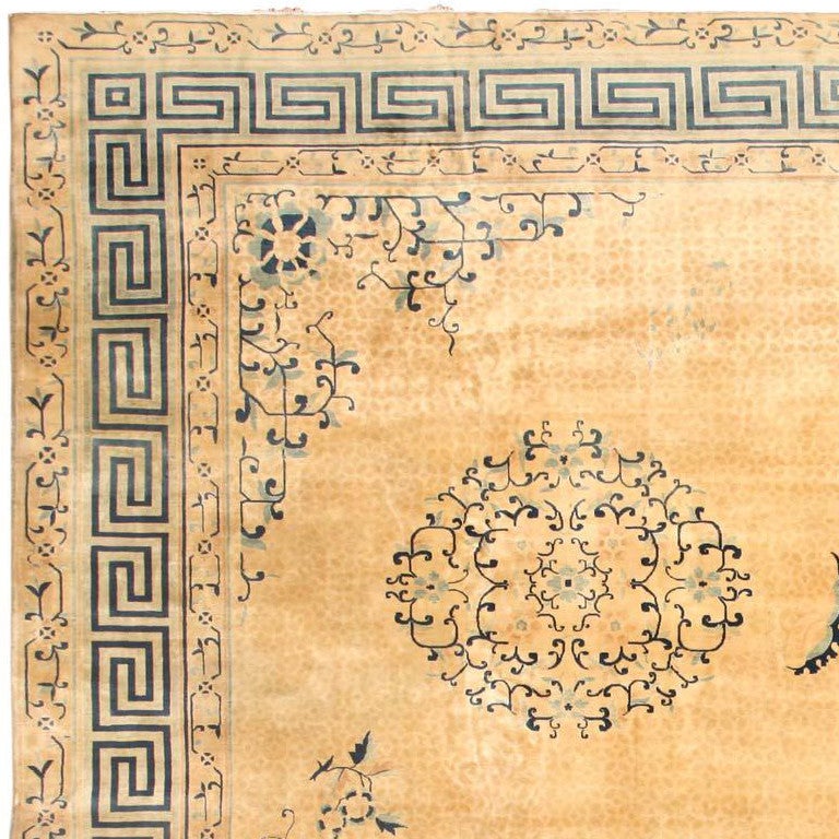 19th Century Large Size Antique Chinese Rug. Size: 16 ft 9 in x 21 ft (5.11 m x 6.4 m)
