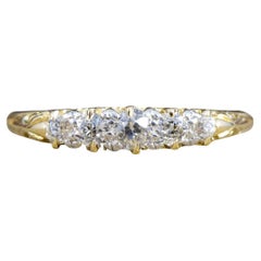 Large Size Antique Late Victorian Five Stone Diamond Ring in 18ct Yellow Gold