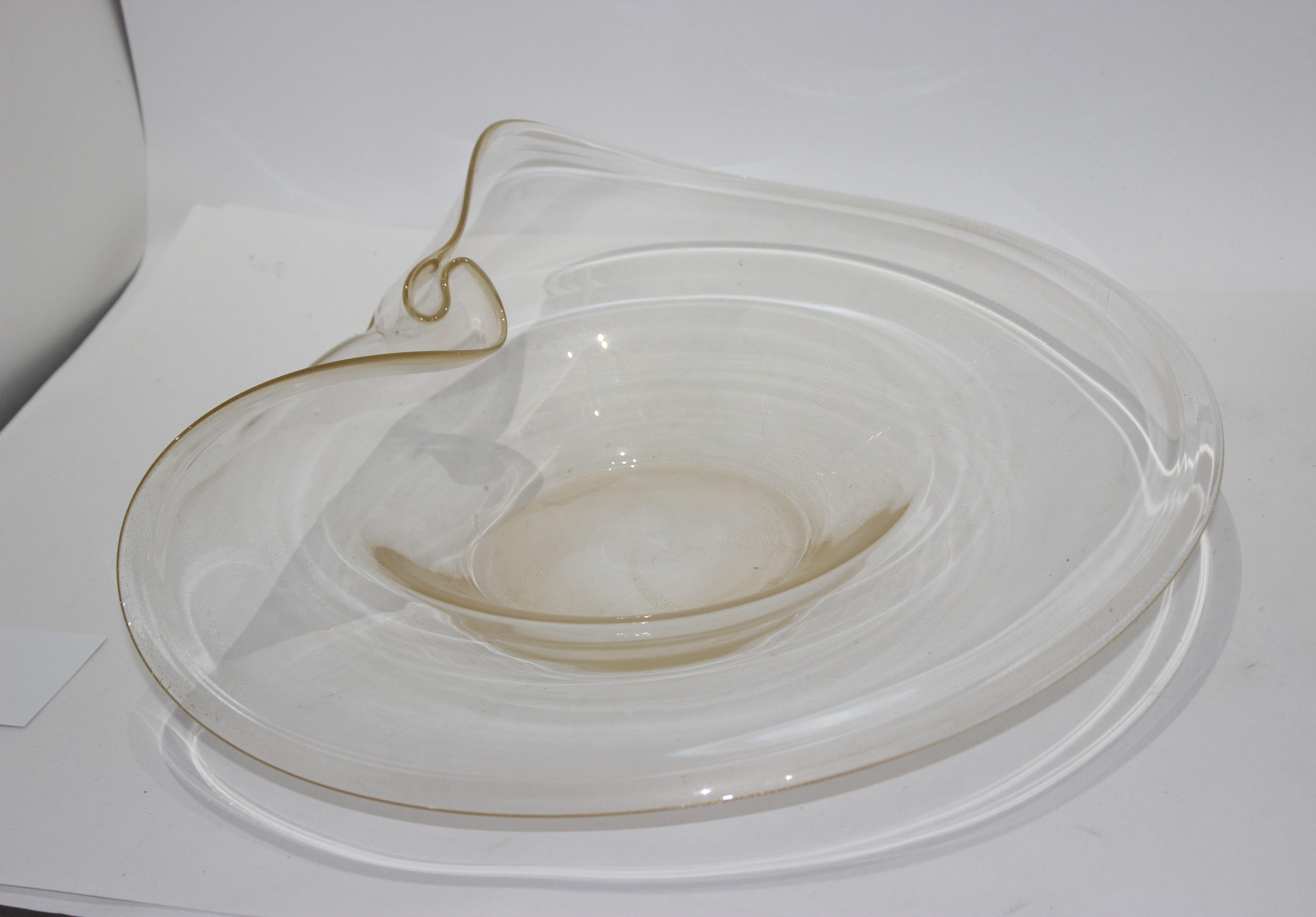 Large Size Artisan Italian Glass Freeform Bowl 4