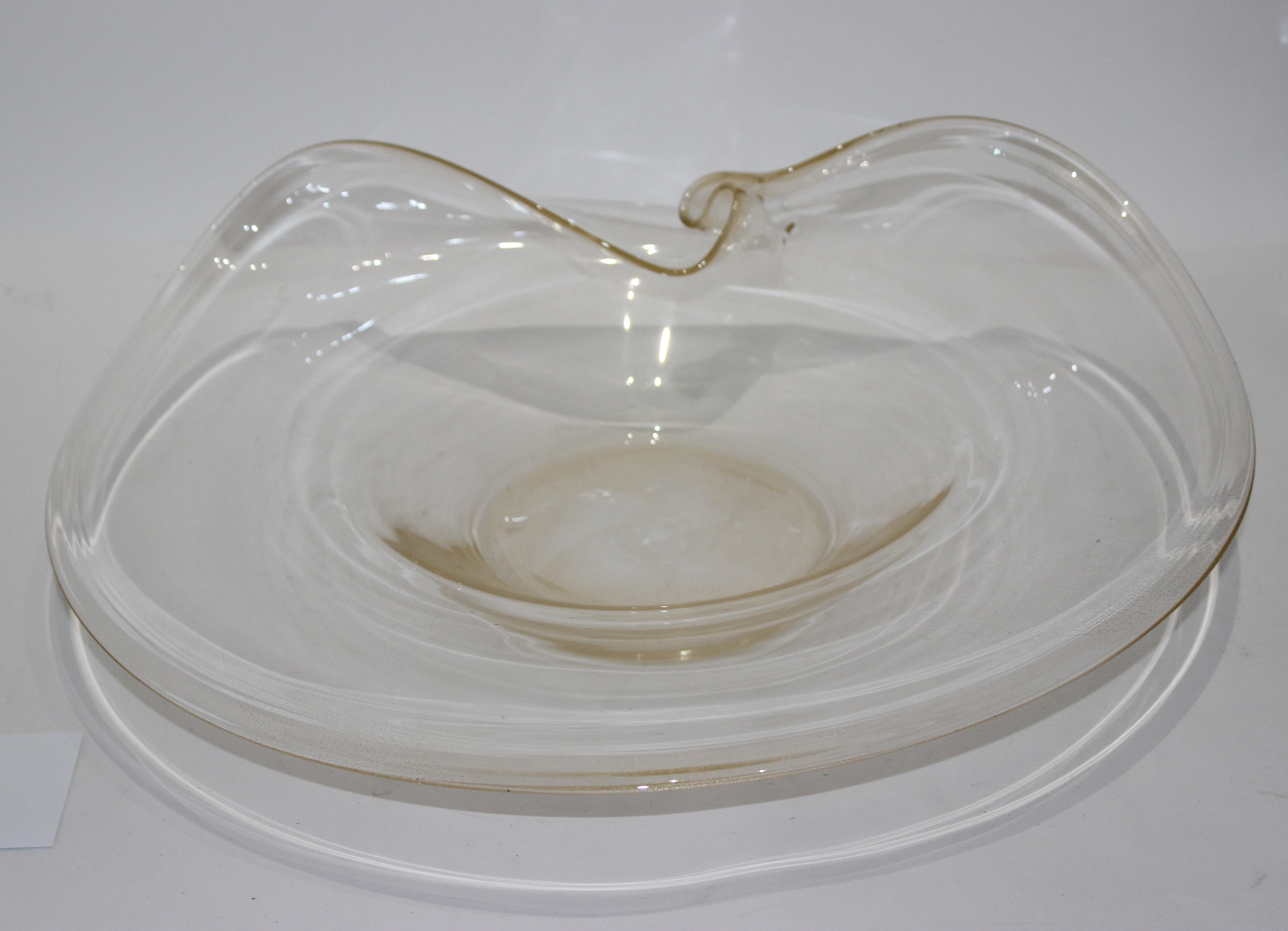 Large Size Artisan Italian Glass Freeform Bowl 5