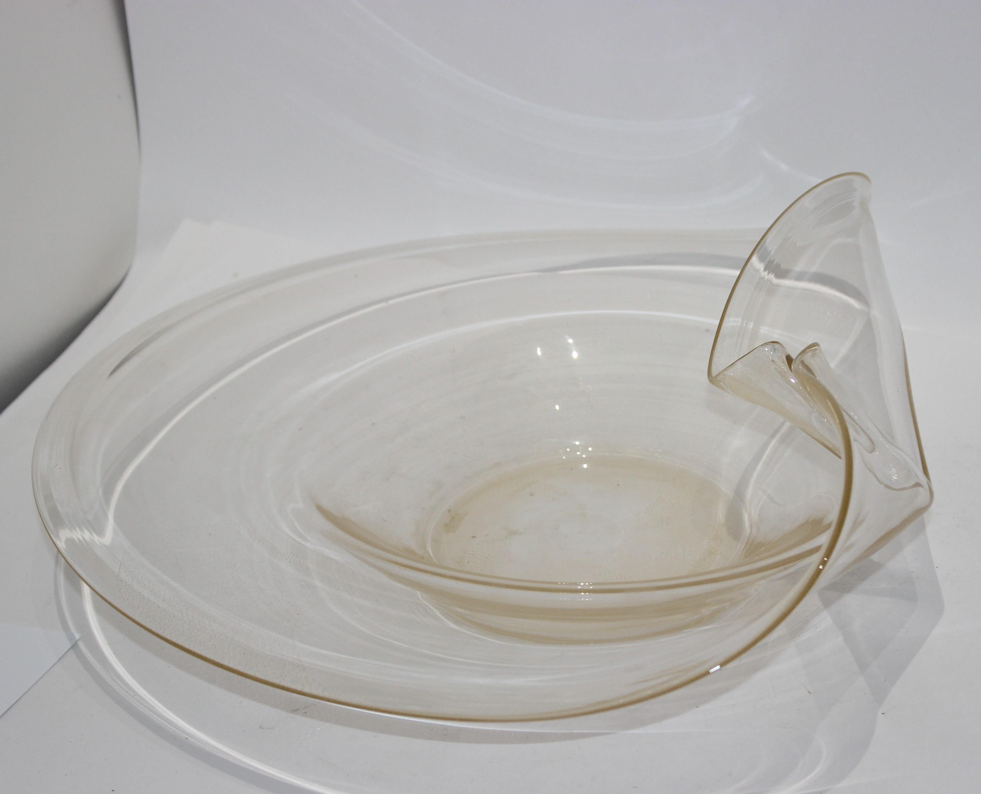 Large Size Artisan Italian Glass Freeform Bowl 6