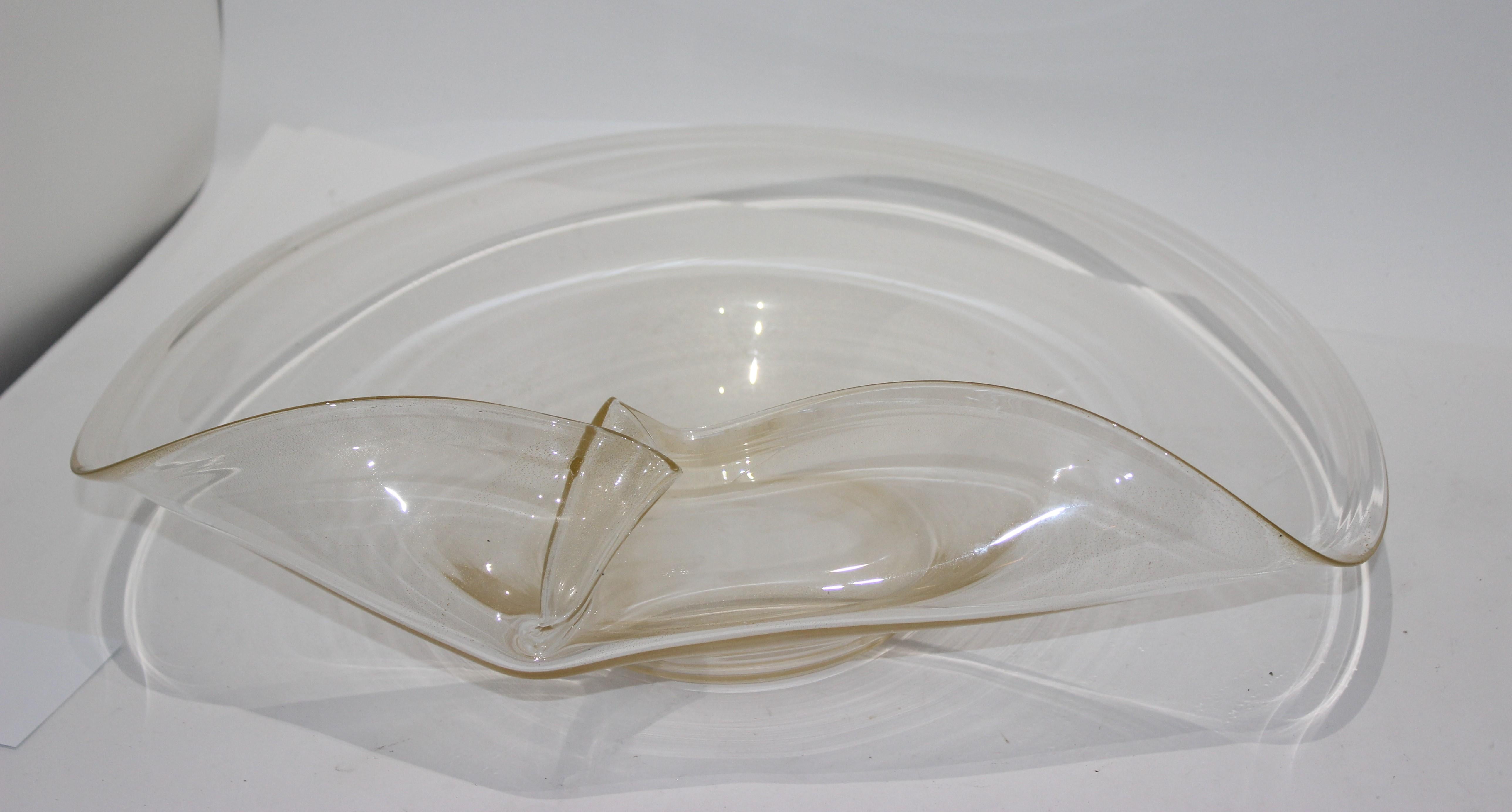 Large Size Artisan Italian Glass Freeform Bowl 7