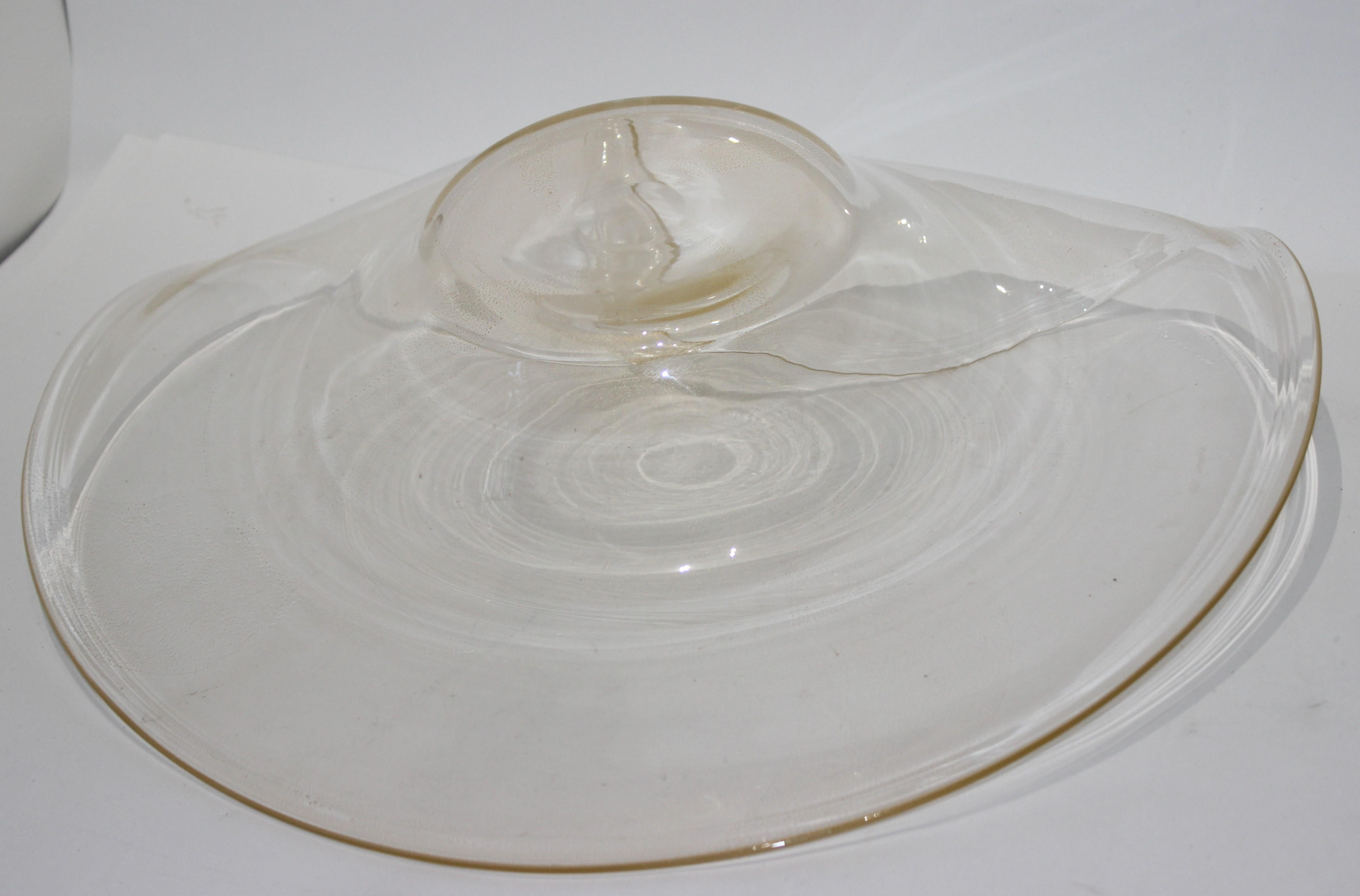 Large Size Artisan Italian Glass Freeform Bowl 9