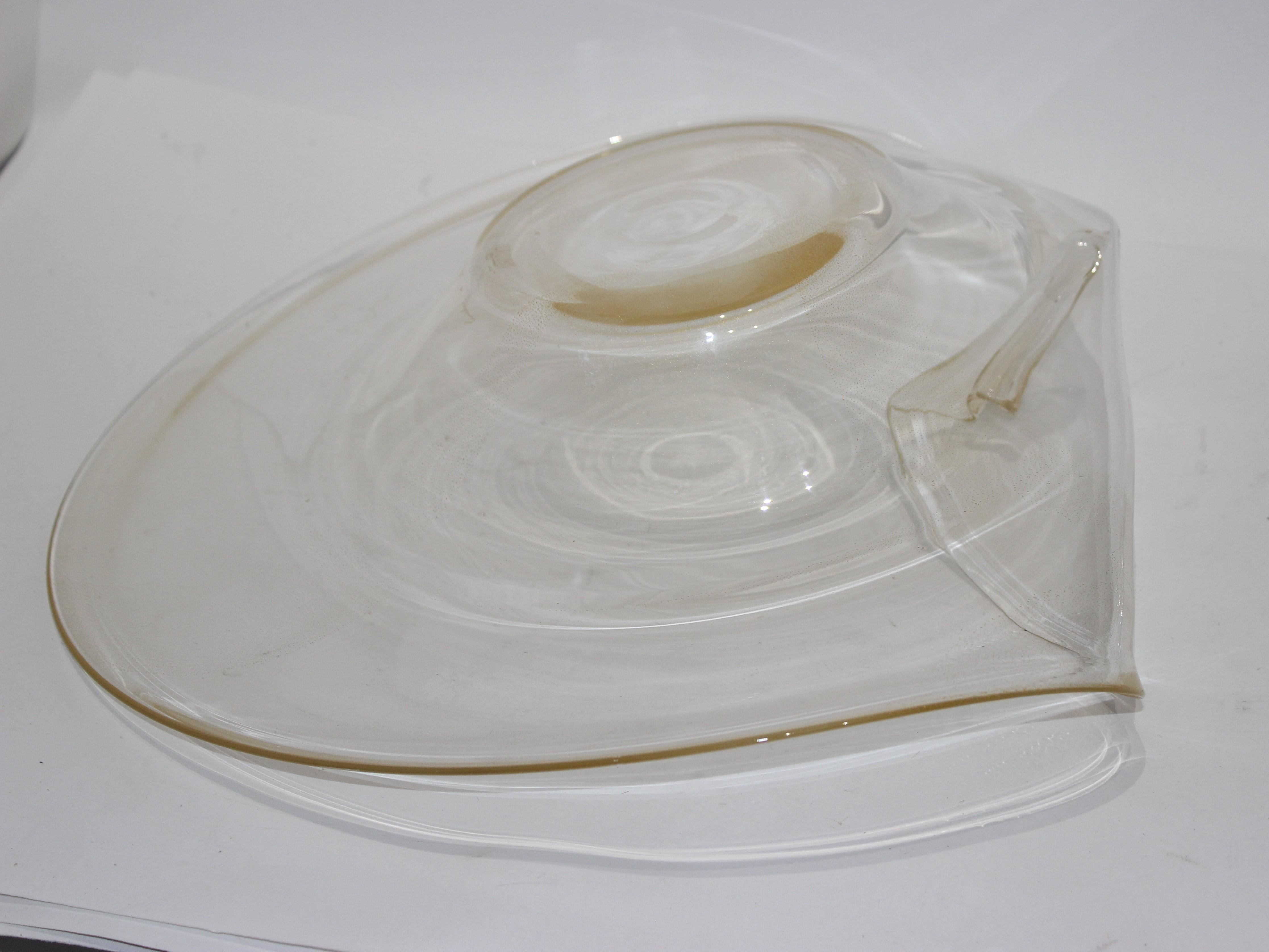 Large Size Artisan Italian Glass Freeform Bowl 10