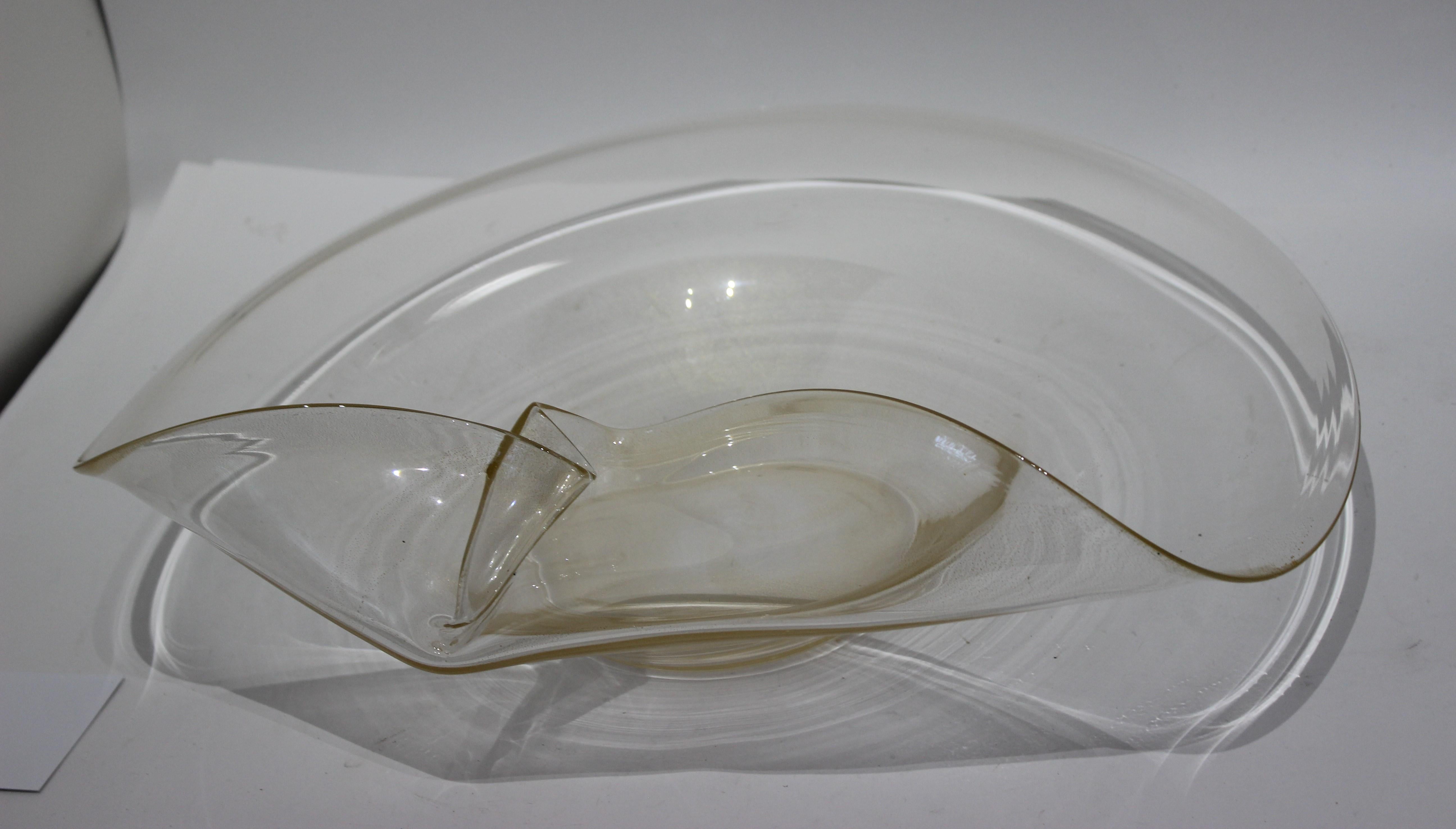 Large Size Artisan Italian Glass Freeform Bowl 2