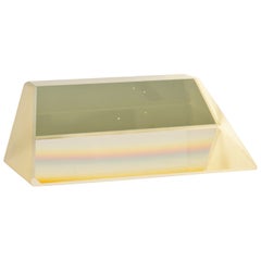 Large Size Brutalist Solid Decorative Glass Block, France, 1950's