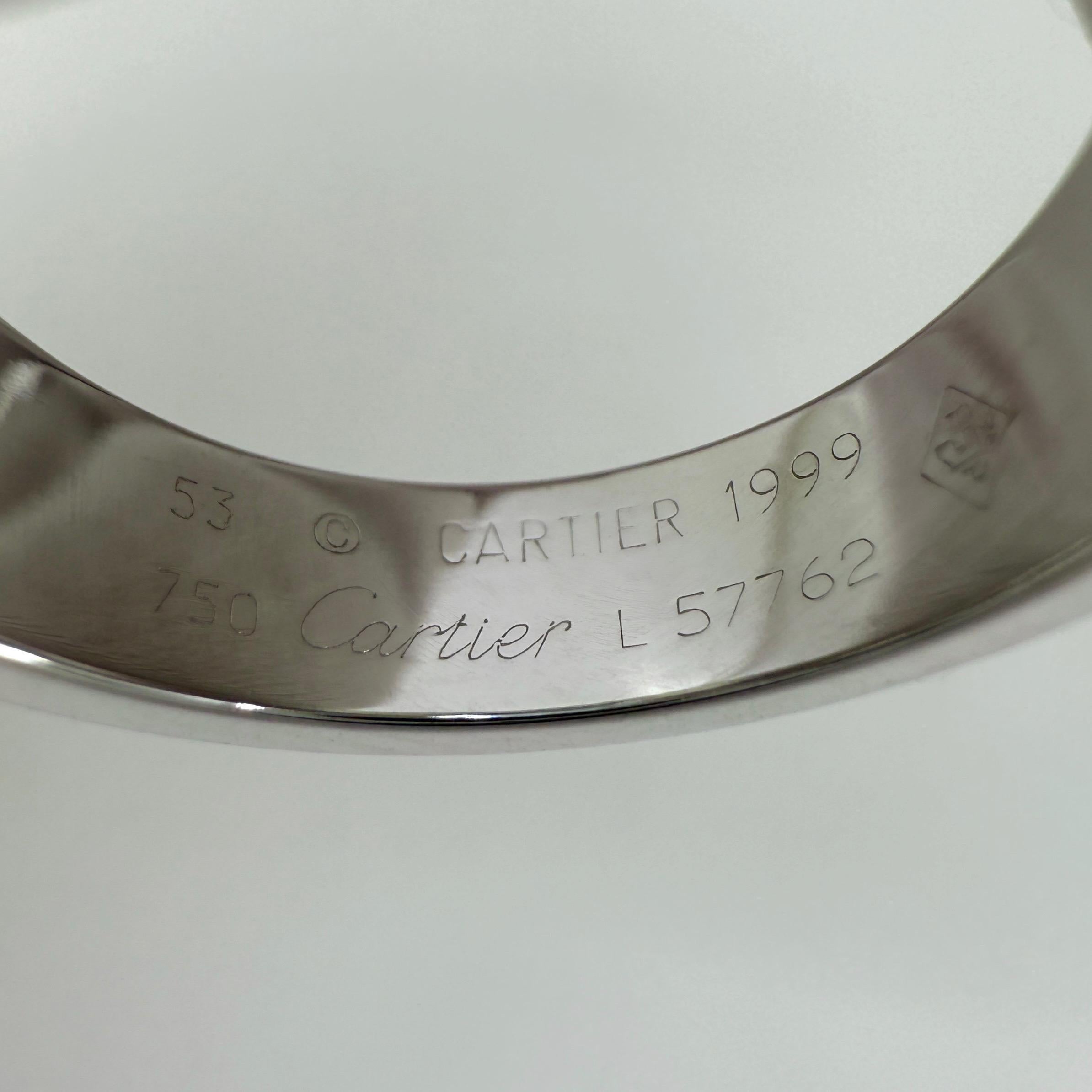 Large Size Cartier Blue Aquamarine Square Cushion Cut 18k White Gold Tank Ring 2
