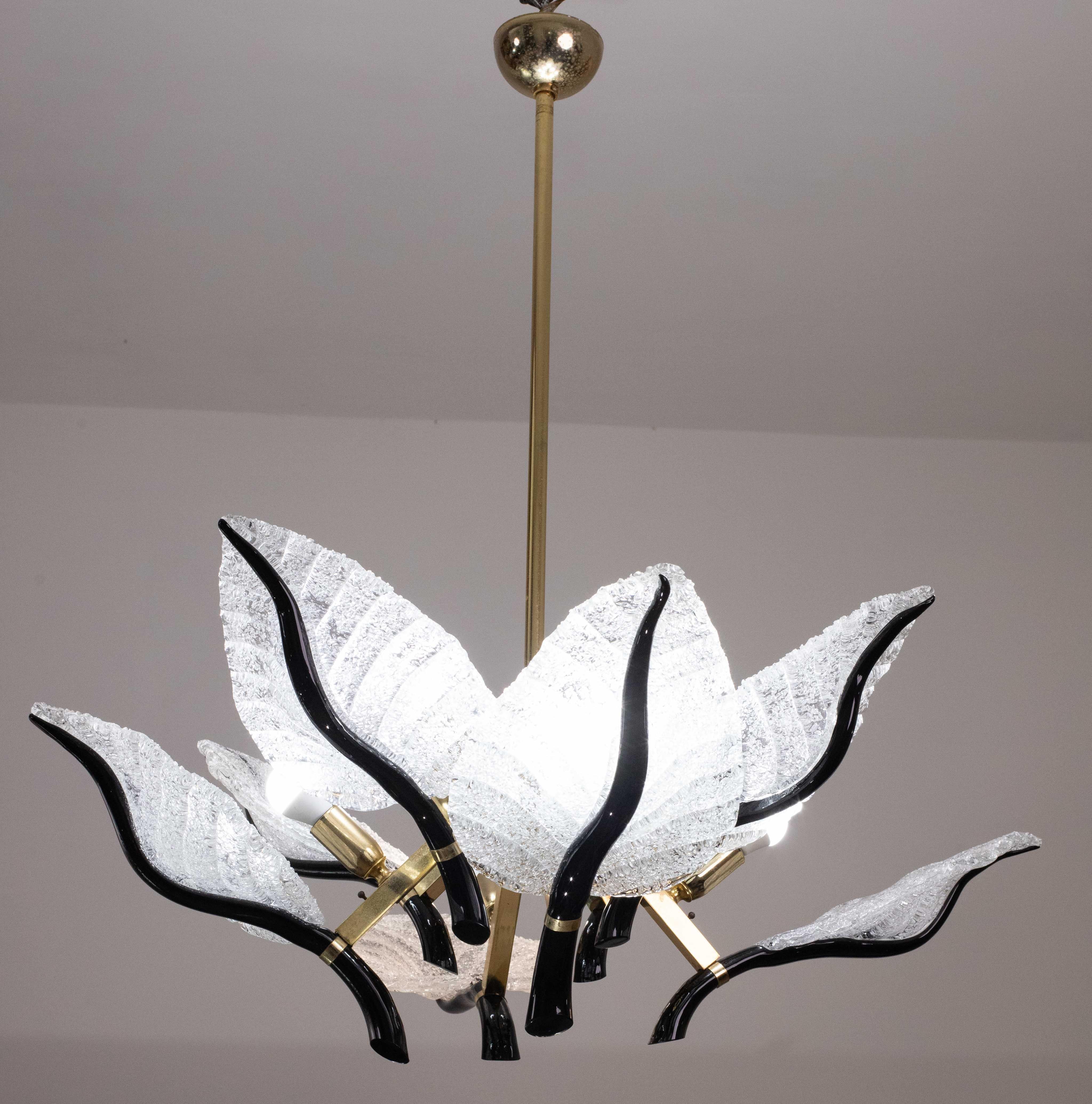 Lampadario Eleg di grandi dimensioni Franco Luce per Seguso, vetro di Murano, anni '70 in vendita 4
