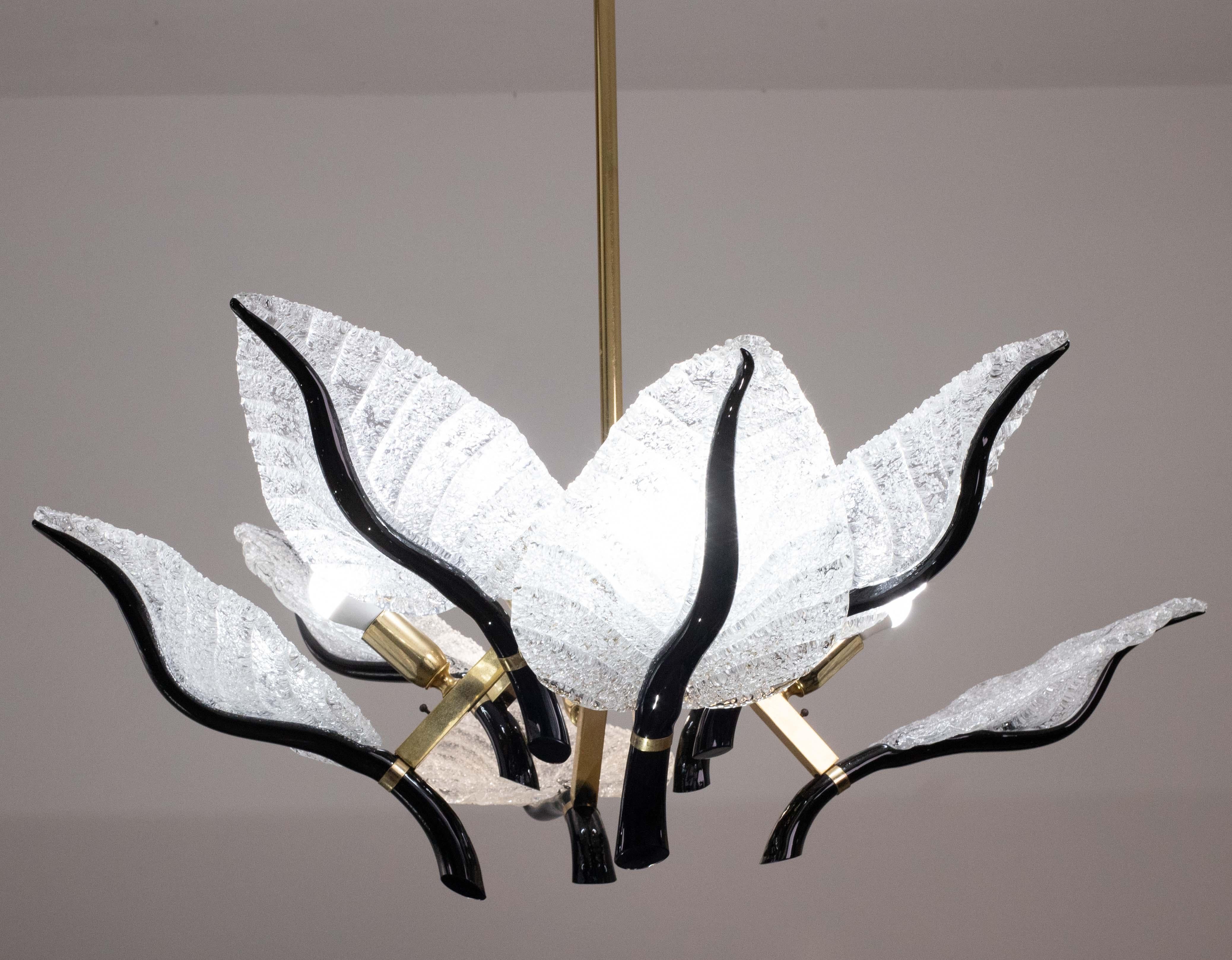 Lampadario Eleg di grandi dimensioni Franco Luce per Seguso, vetro di Murano, anni '70 In condizioni buone in vendita a Roma, IT