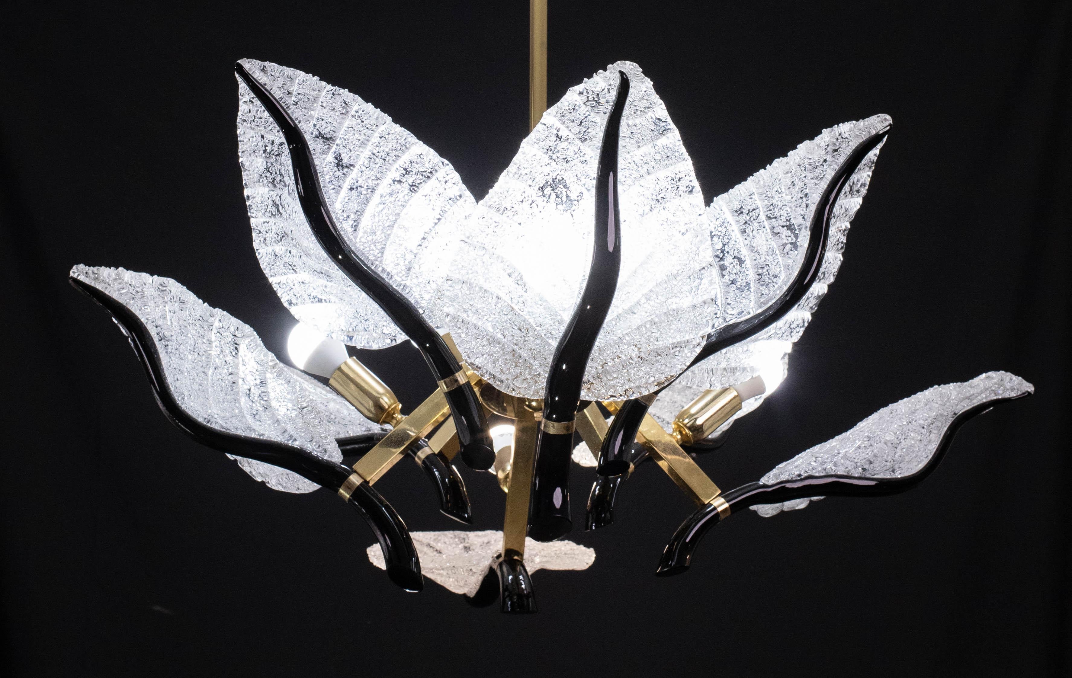 Lampadario Eleg di grandi dimensioni Franco Luce per Seguso, vetro di Murano, anni '70 in vendita 2
