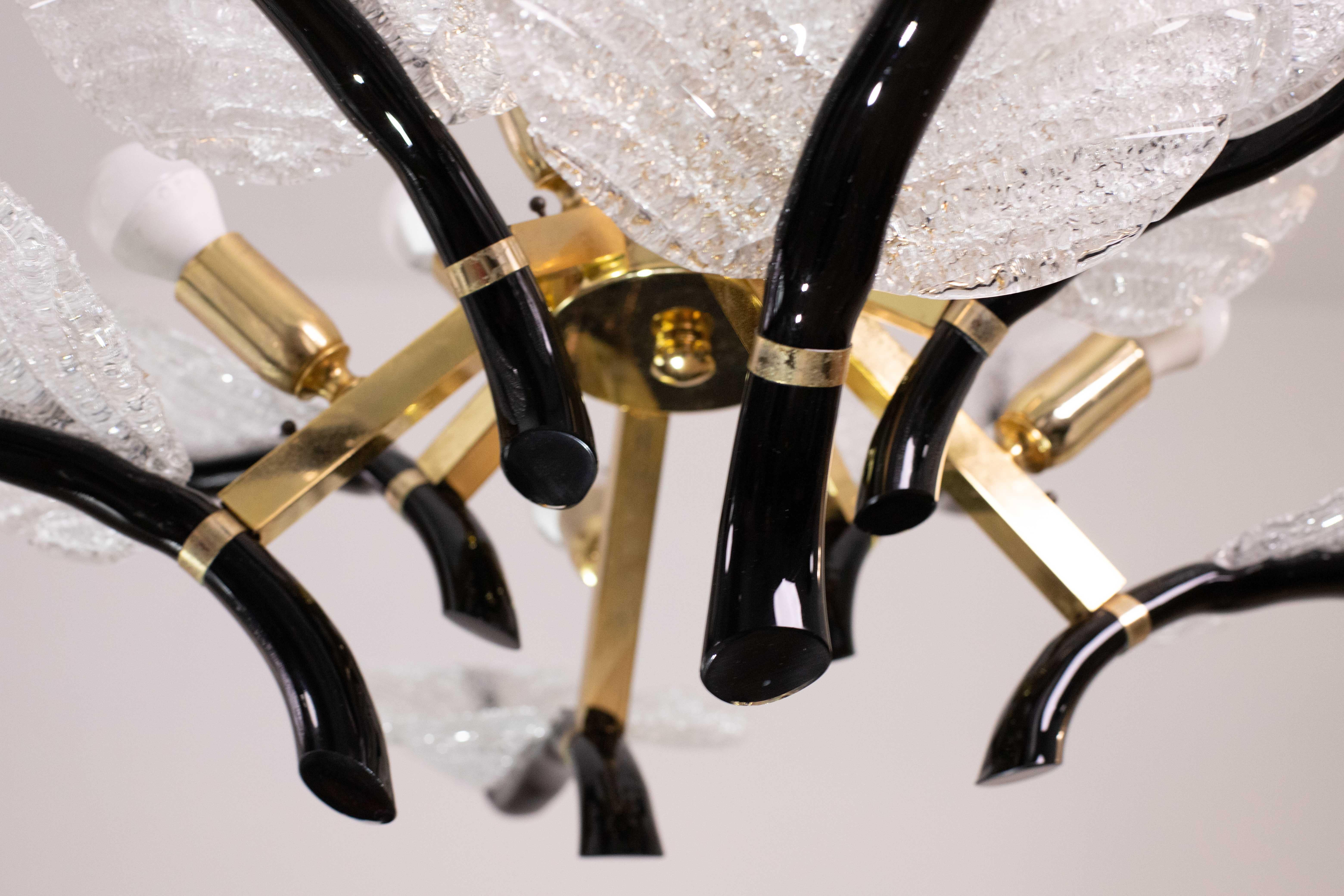 Lampadario Eleg di grandi dimensioni Franco Luce per Seguso, vetro di Murano, anni '70 in vendita 3