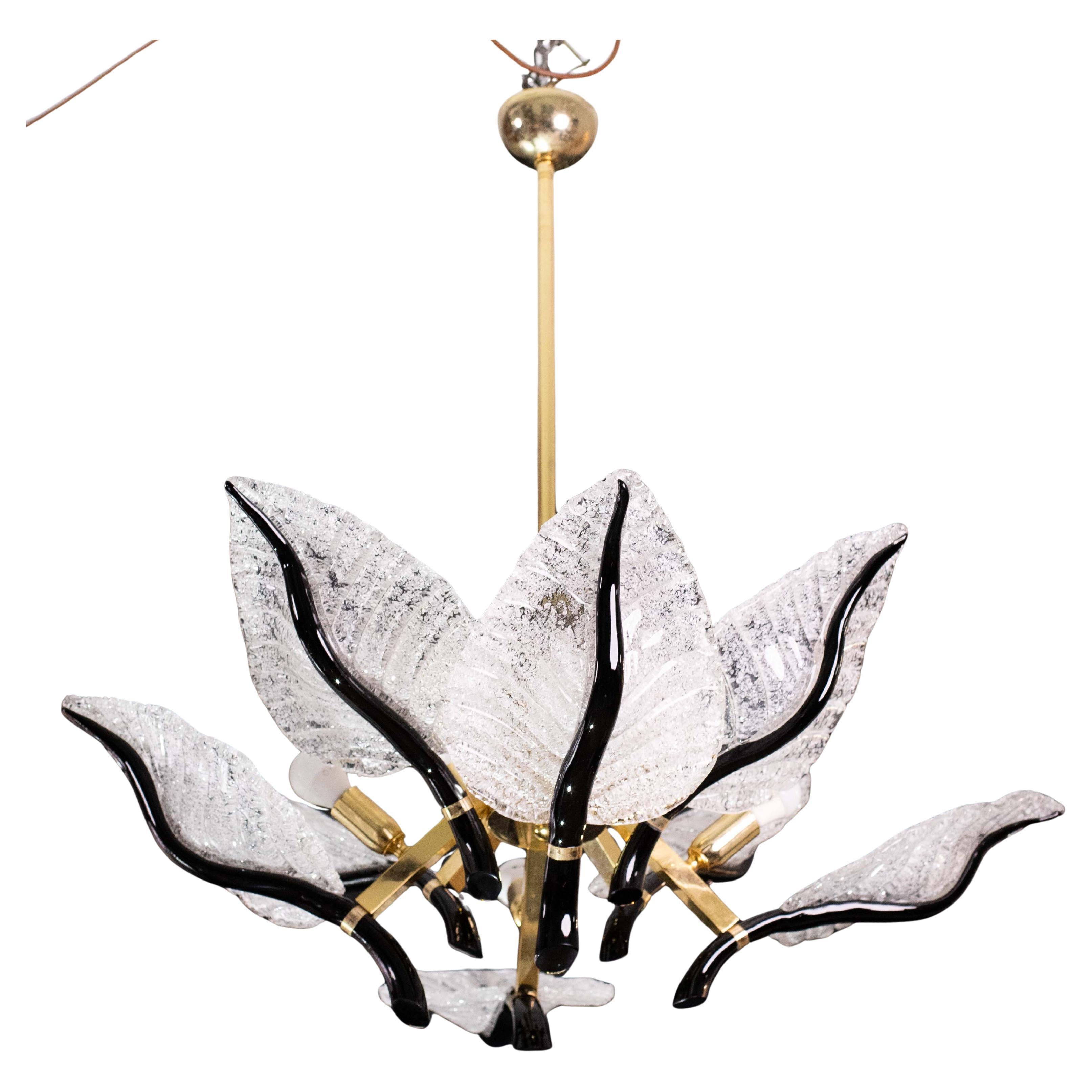 Large Size Elegant Chandelier Franco Luce for Seguso, Murano Glass, 1970s