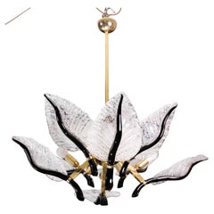 Großer eleganter Kronleuchter Franco Luce für Seguso, Murano Glas, 1970er Jahre