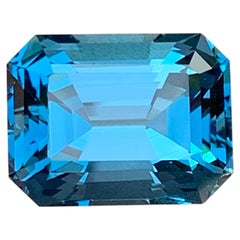 Large Size Emerald Cut Clean London Blue Topaz Gemstone for Pendant Jewelry