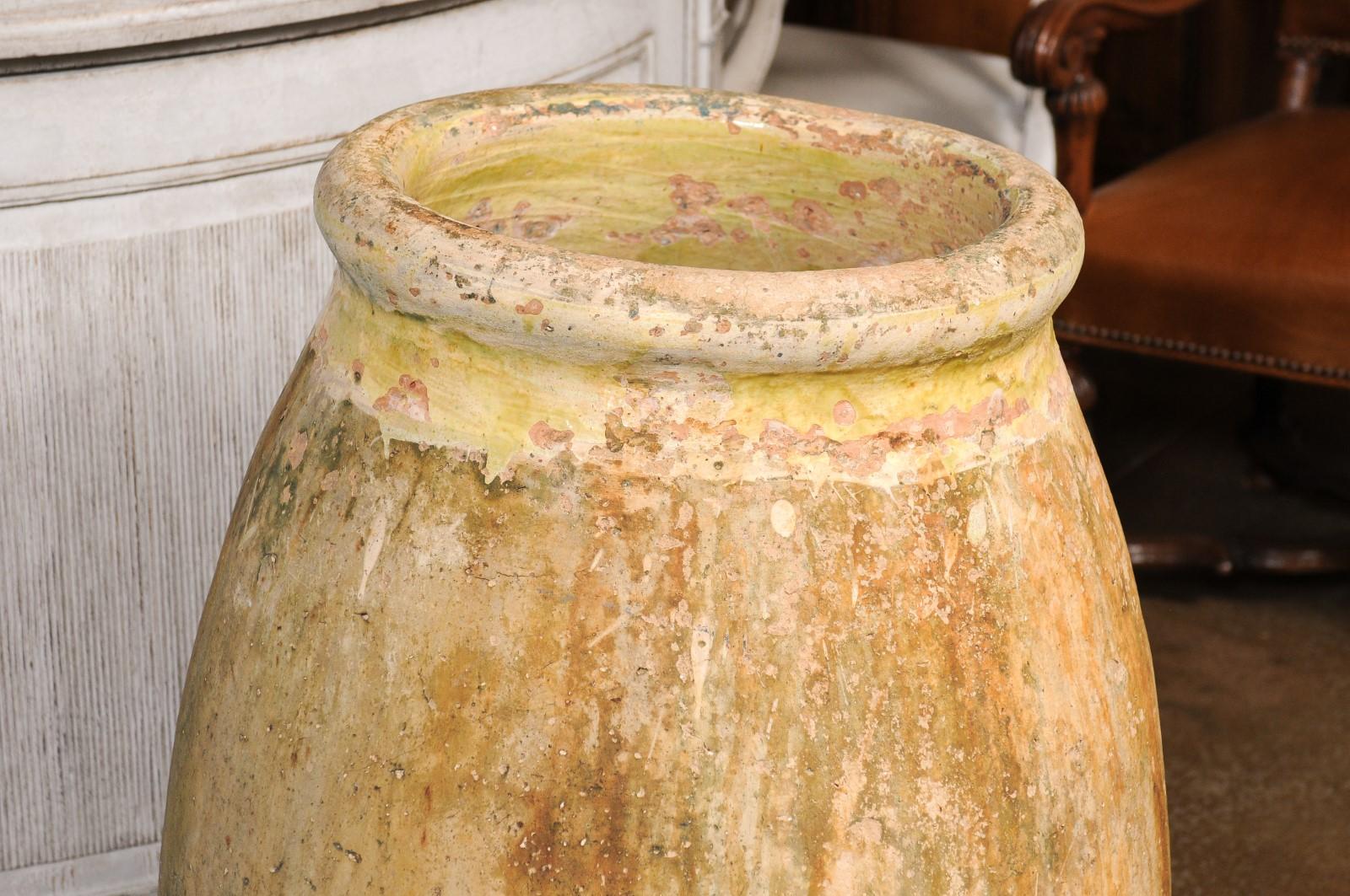 Terre cuite Jarre à huile d'olive Biot de grande taille en terre cuite vernissée de style provincial français du XIXe siècle en vente