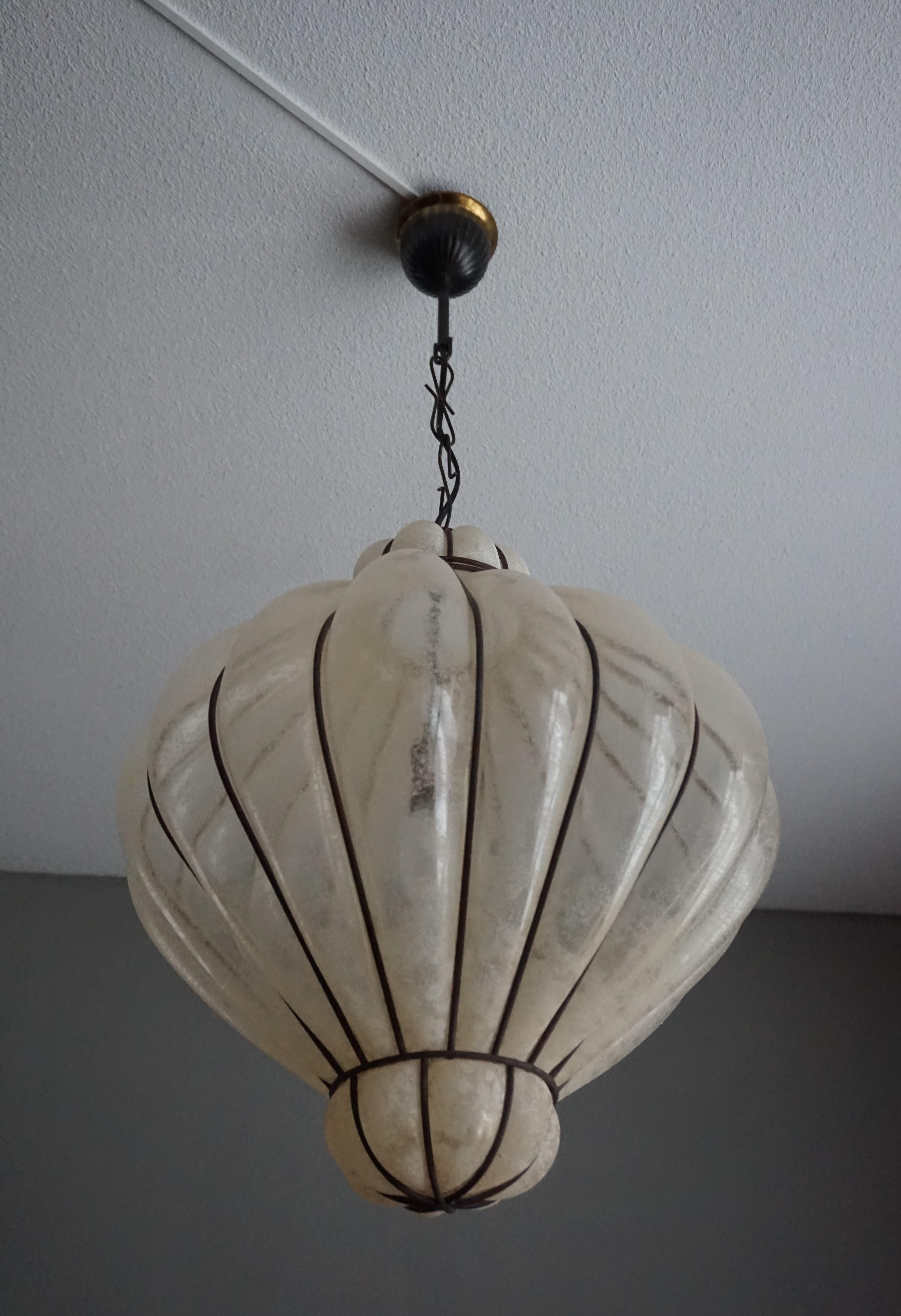 Large Size & Marvelous Shape Mouth Blown Midcentury Venetian Pendant Chandelier 13