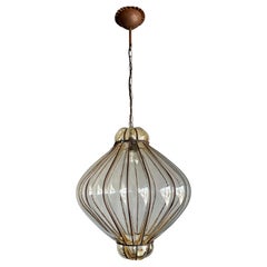 Large Size 
Marvelous Shape Mouth Blown Midcentury Venetian Pendant Chandelier