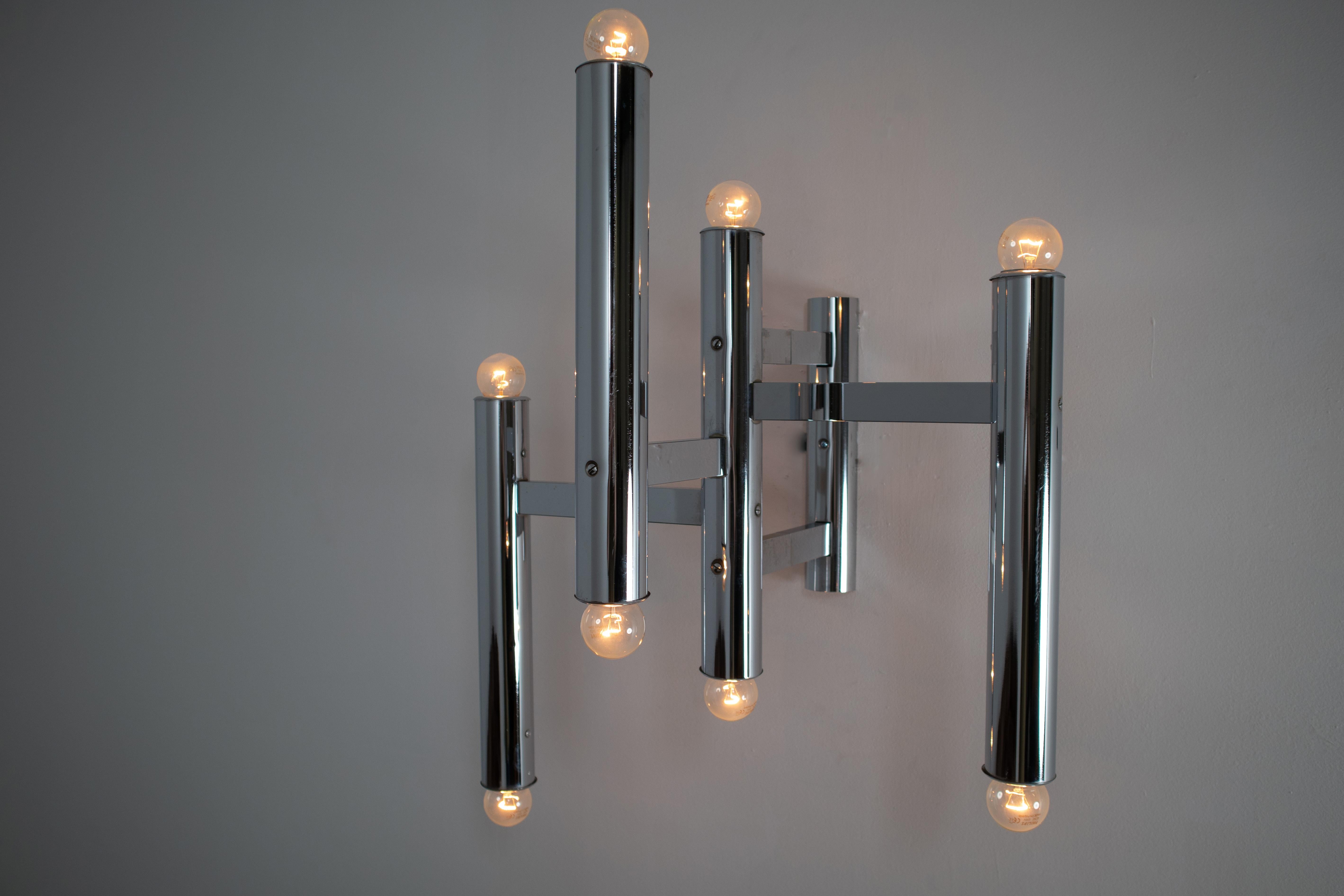 Mid-Century Modern Large Size Mid-Century Chrome Wall Lights by Staff Leuchten, Germany, 1970s For Sale