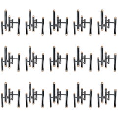 Apliques de pared cromados de gran tamaño de mediados de siglo de Staff Leuchten, Alemania, década de 1970