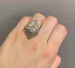 Large Size Navette Diamond Ring