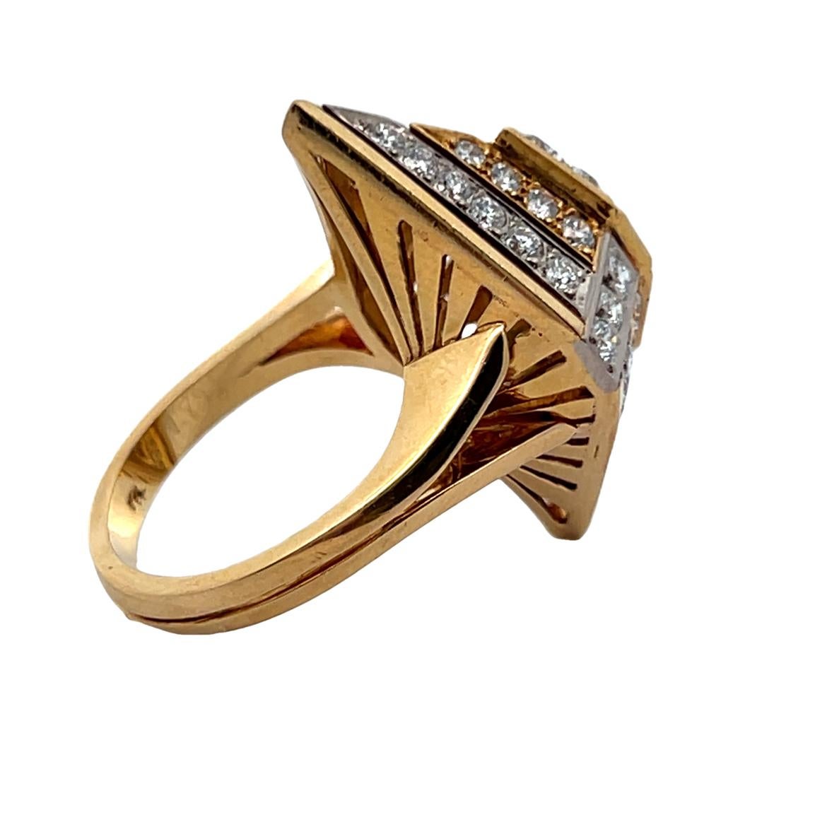 Large Size Navette Diamond Ring For Sale 2