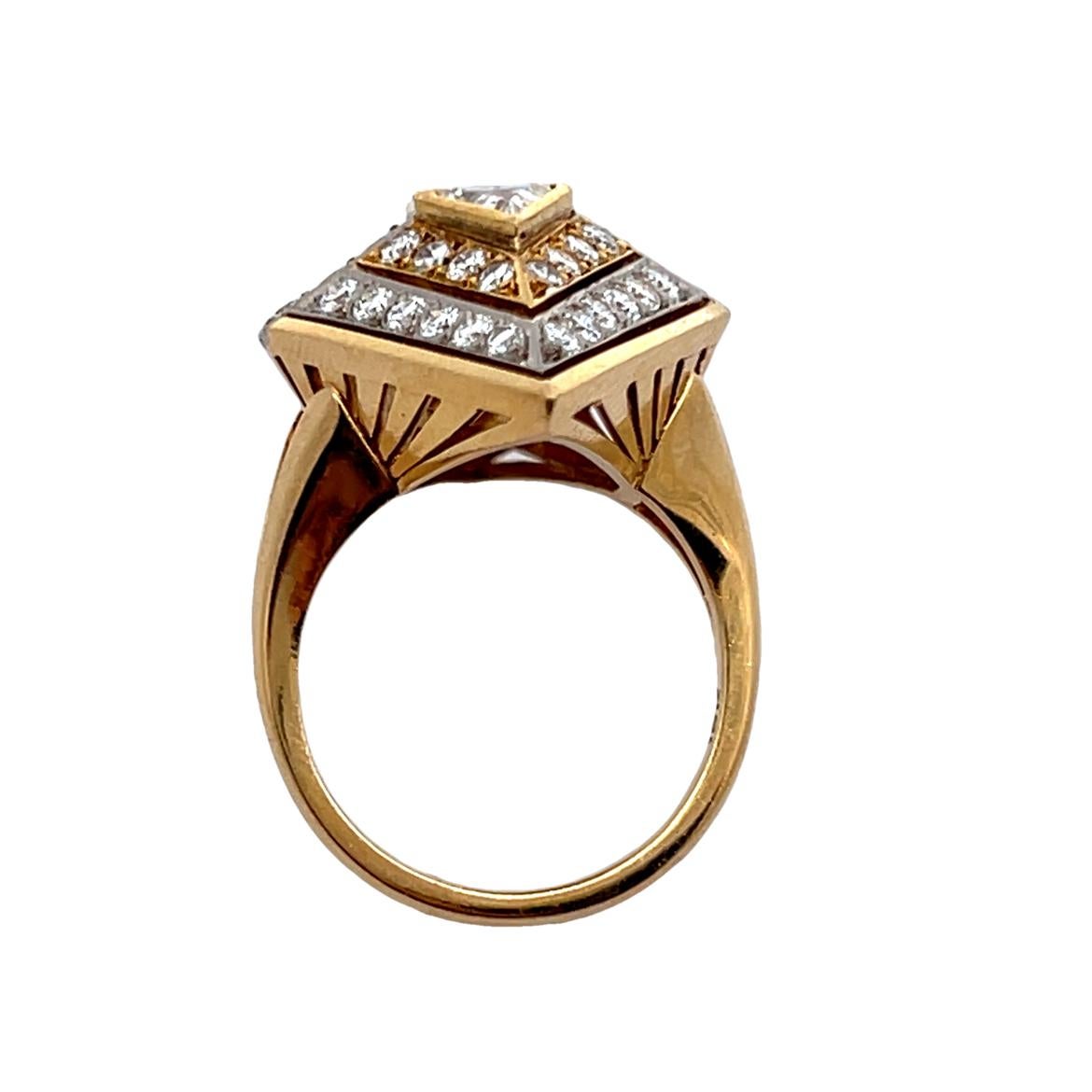 Large Size Navette Diamond Ring For Sale 3