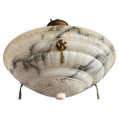Large Size 
Perfect Shape 1910 White Alabaster Chandelier or Flush Mount Light