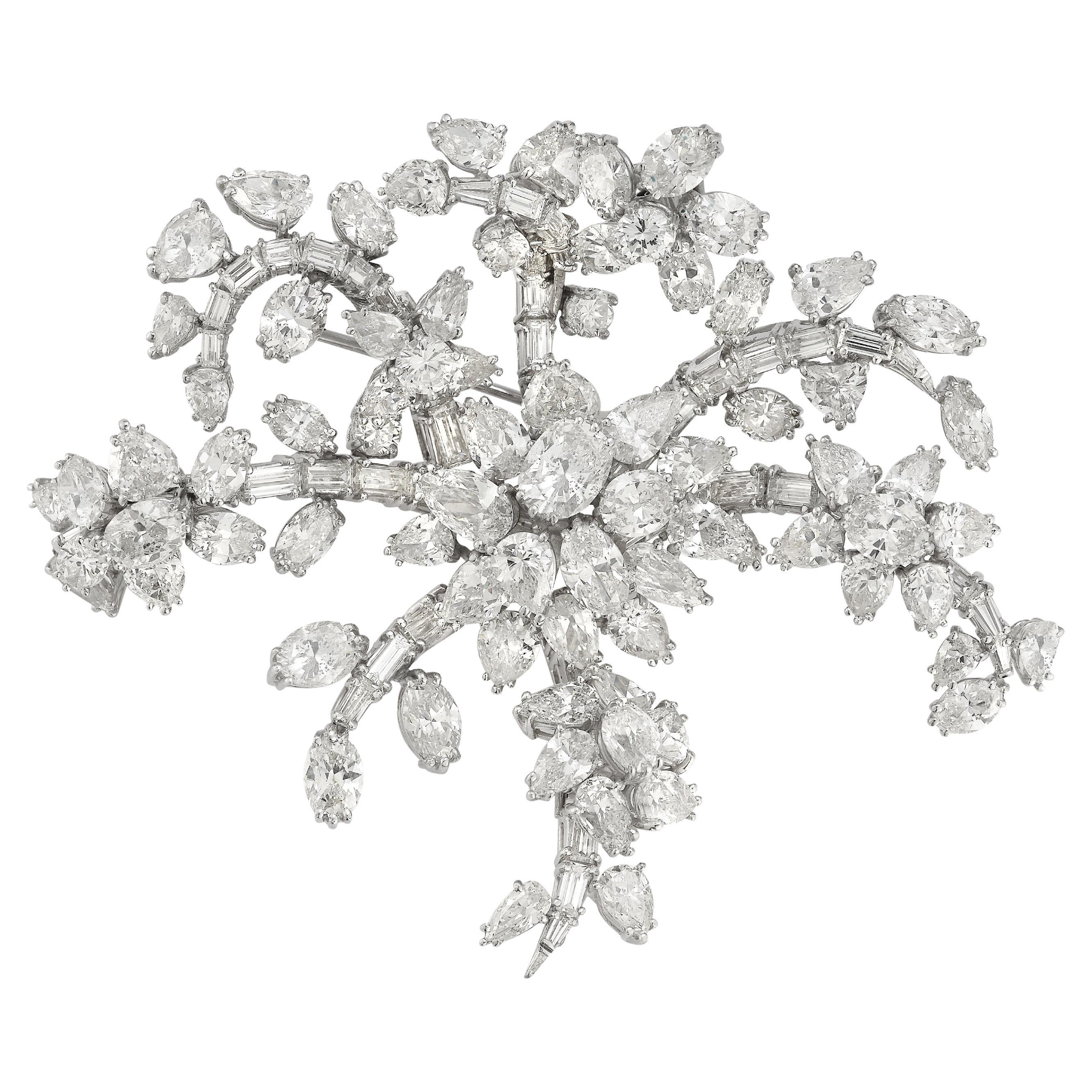 Large Size Diamond En Tremblant Brooch