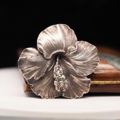 Large Size Sterling Silver GUMPS Hibiscus Flower VHK#554