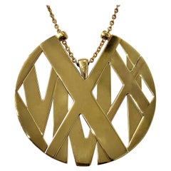 Large Size Tiffany & Co. 18K Yellow Gold Atlas Pendant Long