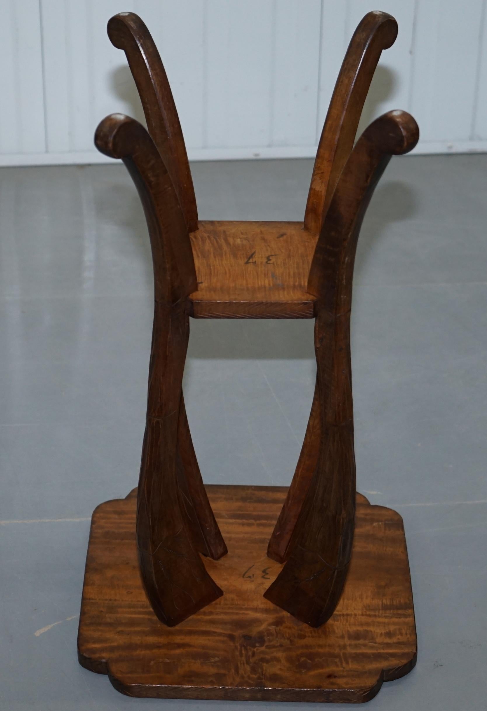 Large Sized 1905 Liberty's London Japanese Carved Jardinière Plant Bust Stand 2