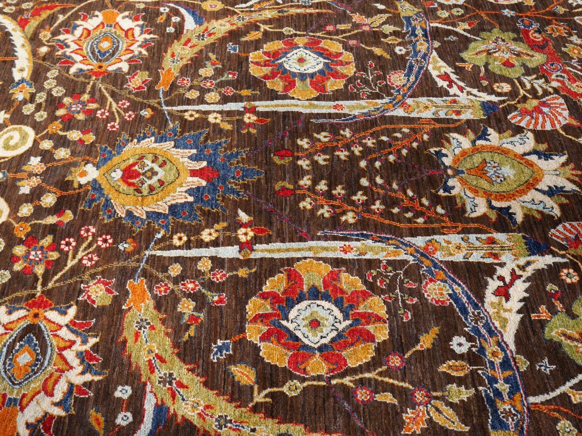 Kirman Large Sized Rug in Style of Corcoran’s Clark Sickle-Leaf Carpet Design For Sale