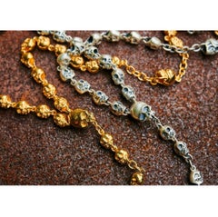 Großer Totenkopf Rosenkranz Vergoldet