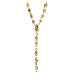 Large Skull Rosary Gold Plated