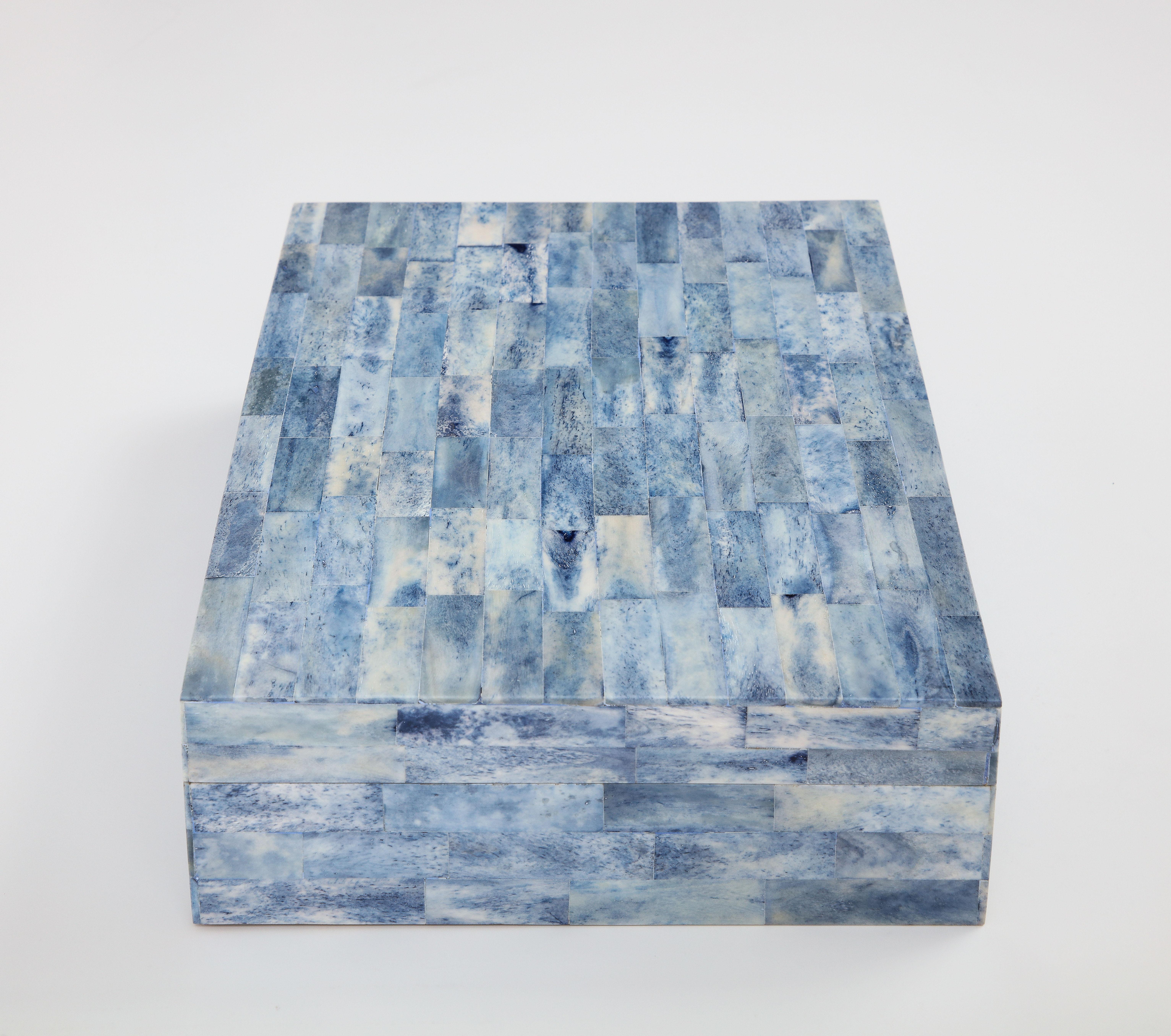 Modern Large Sky Blue Bone Decorative Box
