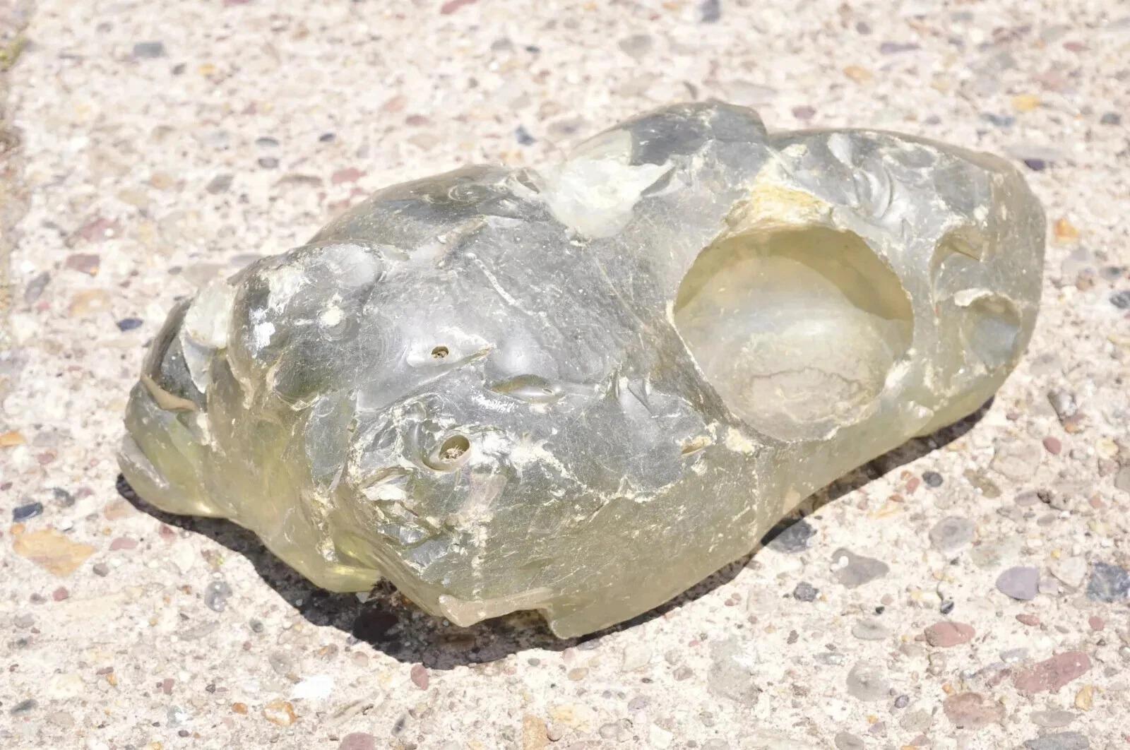 Large Slag Glass Green Chunk Natural Specimen Rock 45 Pound Stone Garden Element en vente 2