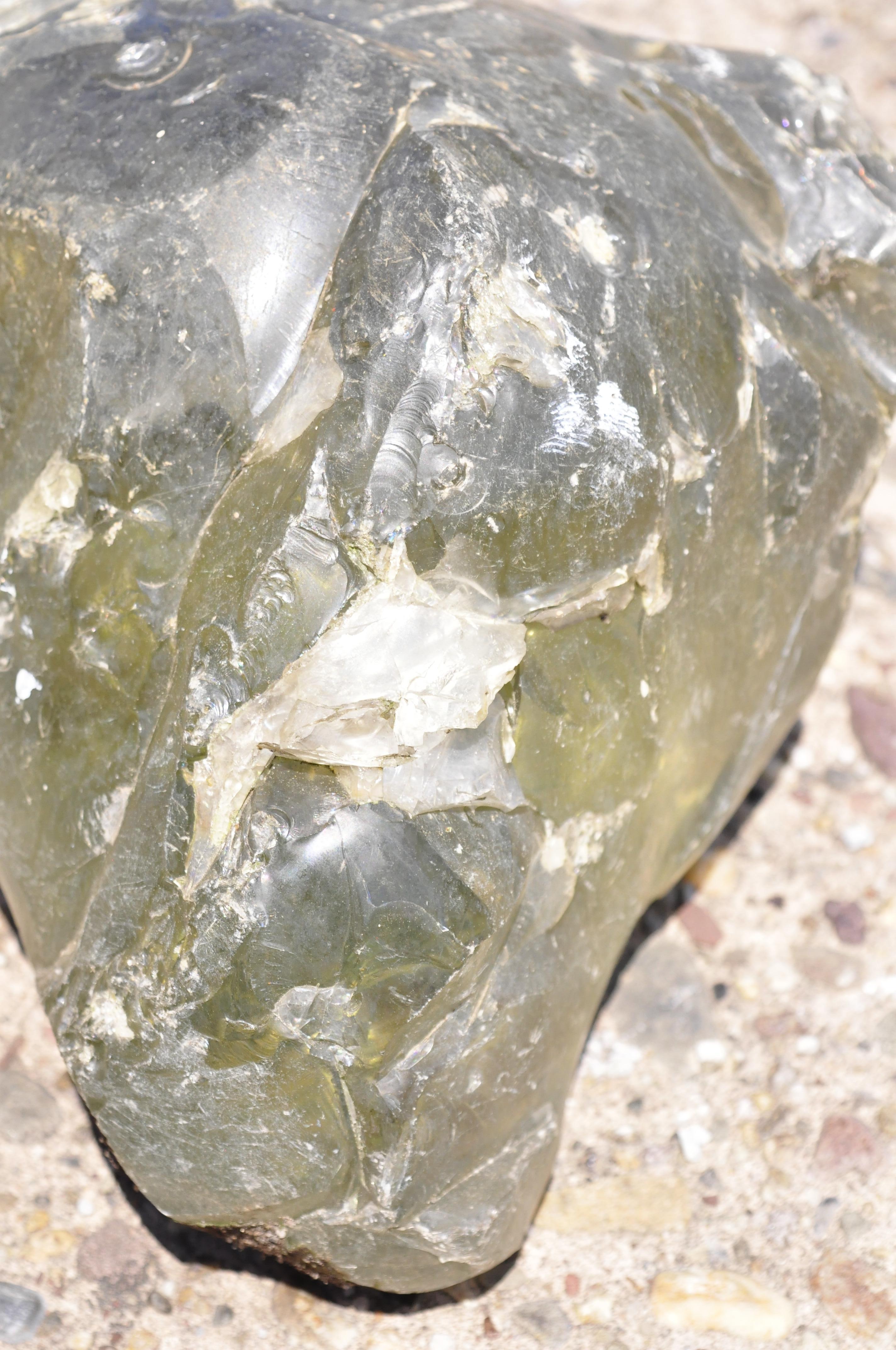 Large Slag Glass Green Chunk Rock 45 lbs Stone Garden Element For Sale 1