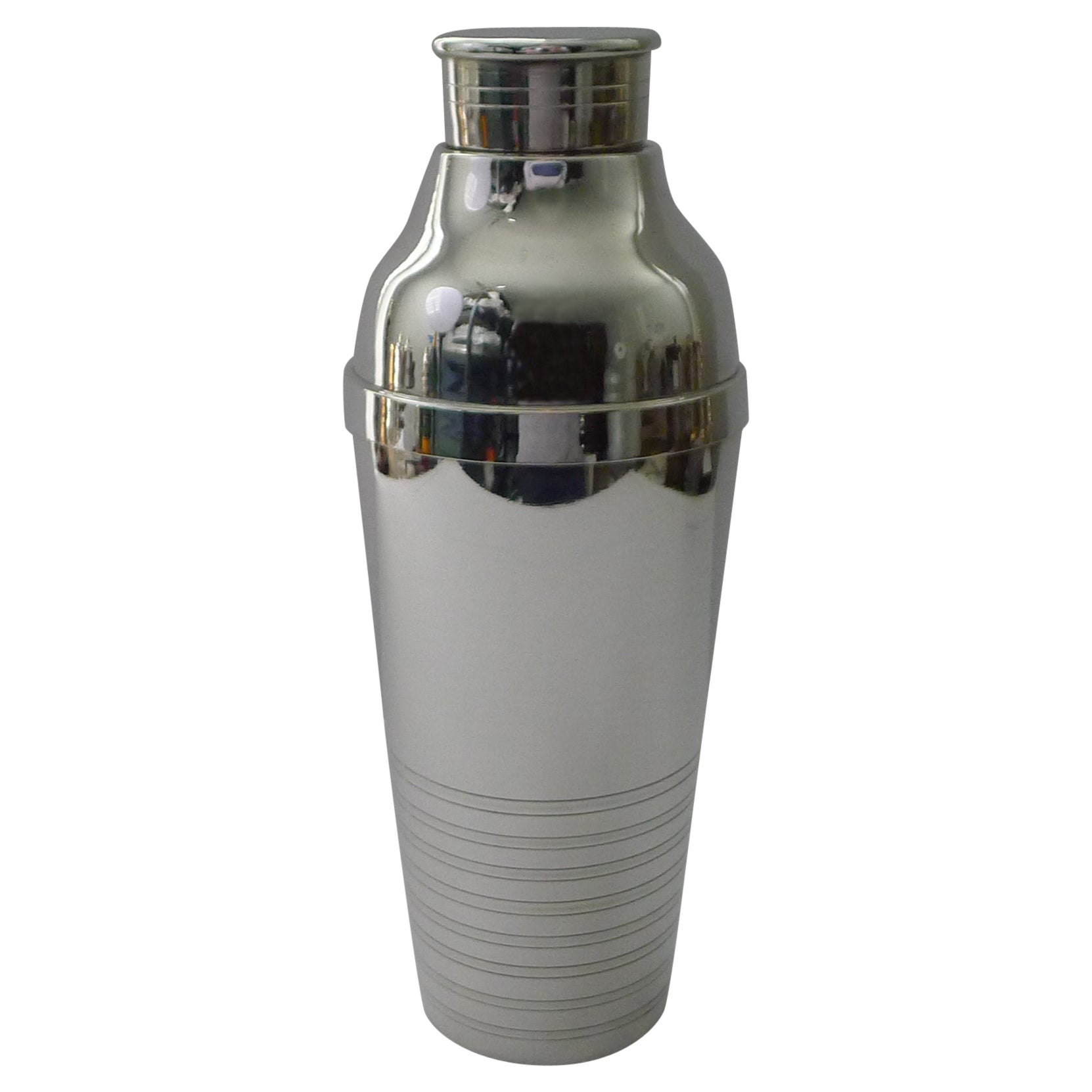 Grand shaker à cocktail Art déco français intelligent, vers 1930
