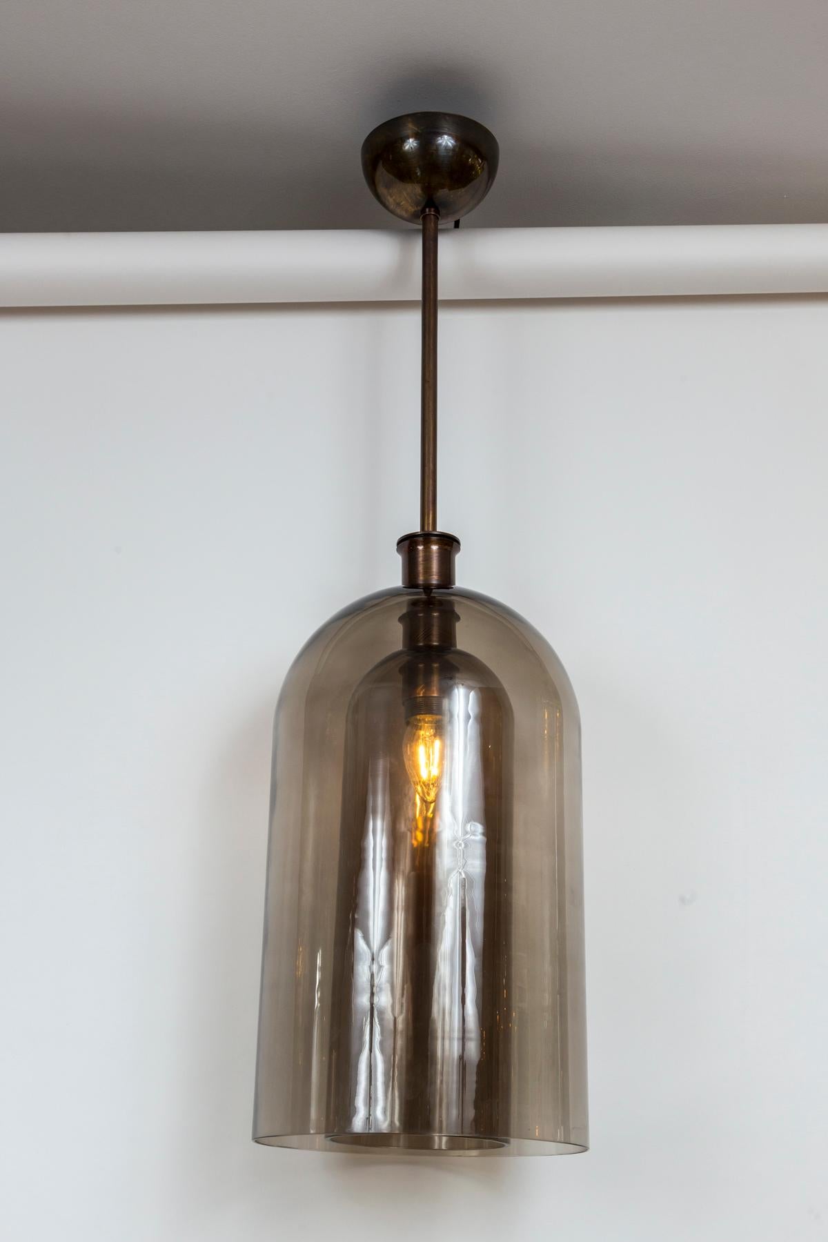 Art déco Pendentif en forme de dôme à deux couches, certifié UL en vente