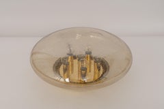 Large Smoked Glass Flush Mount by Limburg, Germany, 1960s