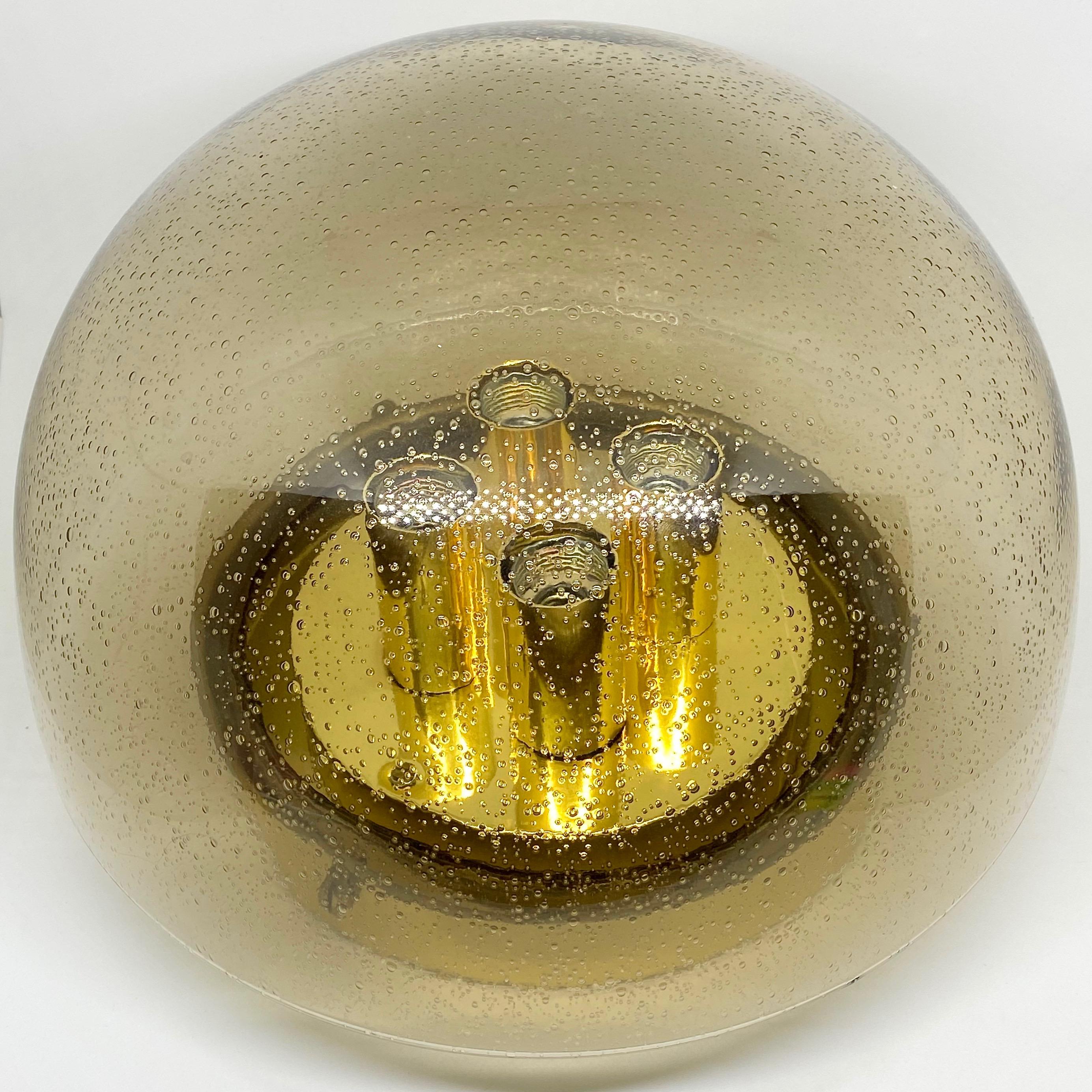 Large Smoked Glass Limburg 4-Light Sconce or Flush Mount In Good Condition In Nuernberg, DE
