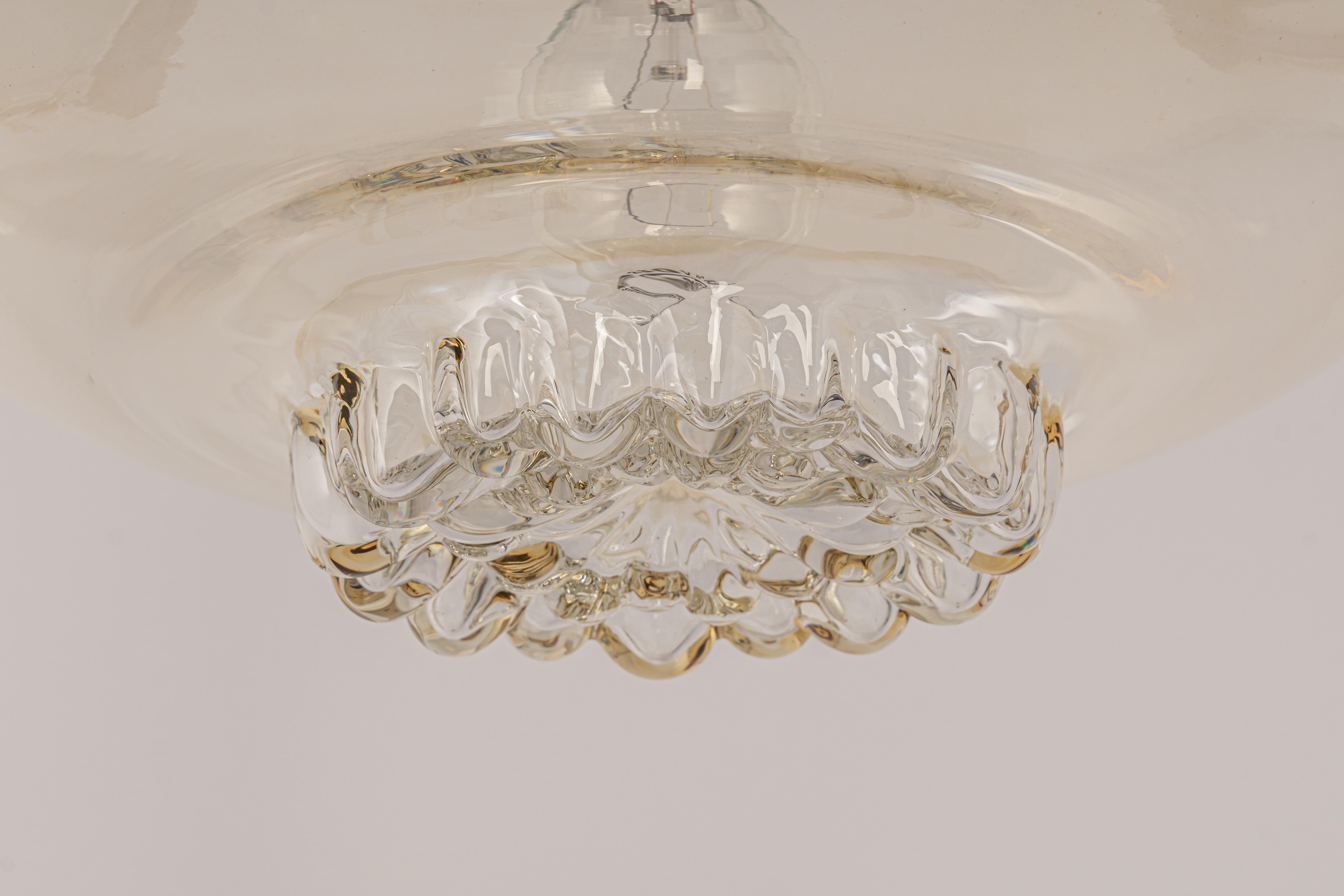 Late 20th Century Large Smoked Glass Pendant Light by Peill & Putzler, Germany, 1970s