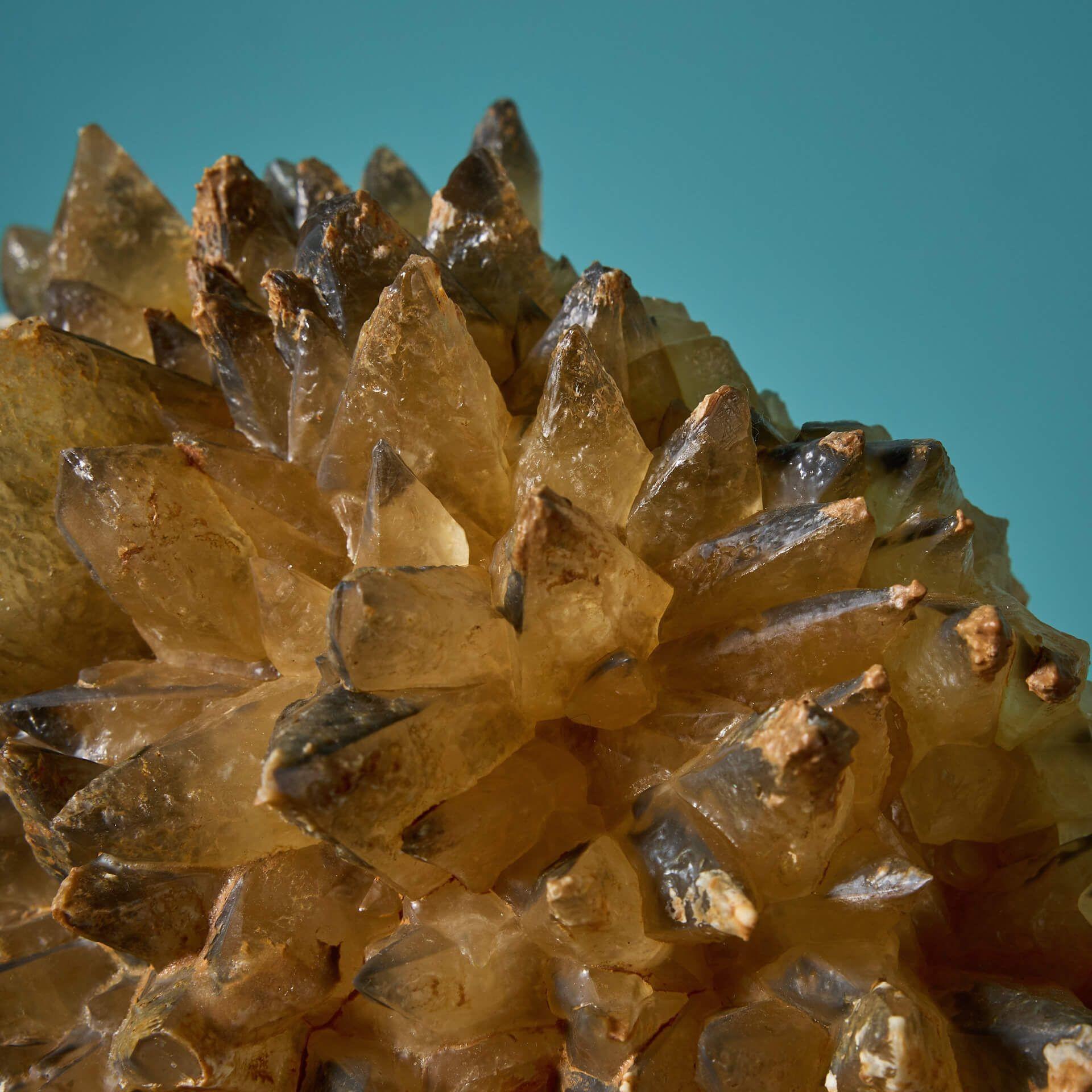 18th Century and Earlier Large Smoky Dogtooth Calcite Mineral Specimen For Sale