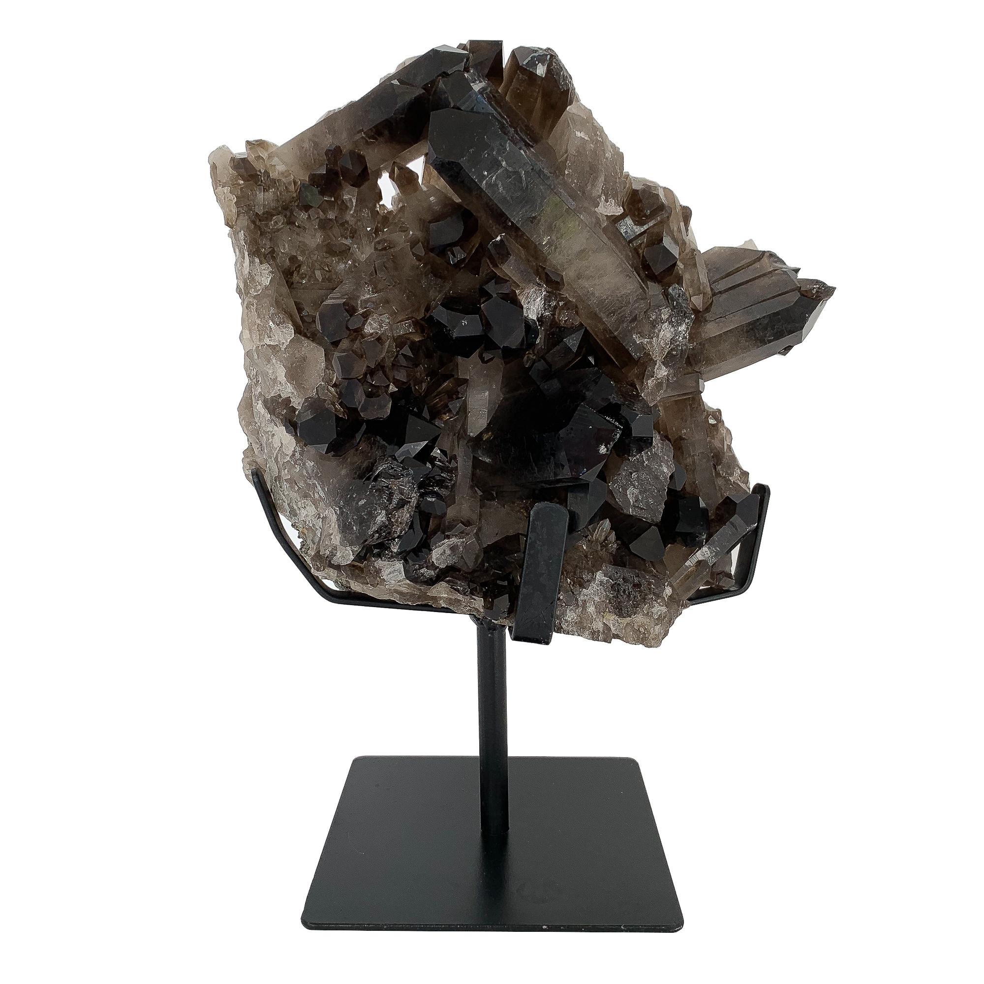 Large Smoky Quartz Crystal Mounted Mineral Specimen