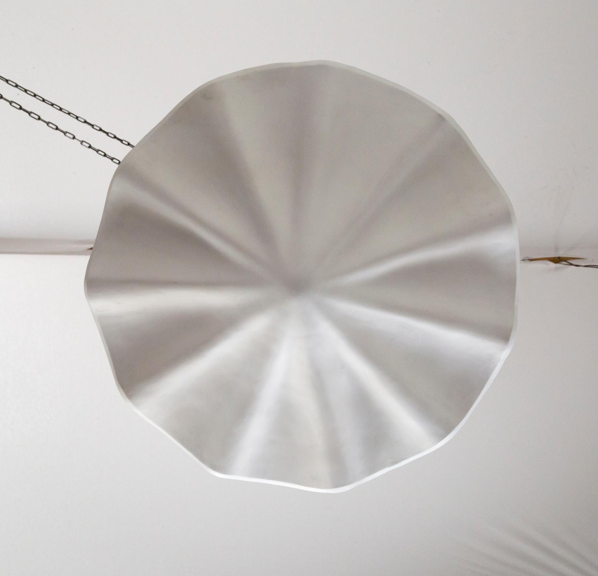 Metal Large Smooth Undulating Plaster Shell Pendant