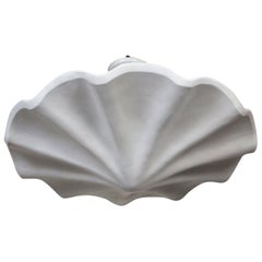 Large Smooth Undulating Plaster Shell Pendant