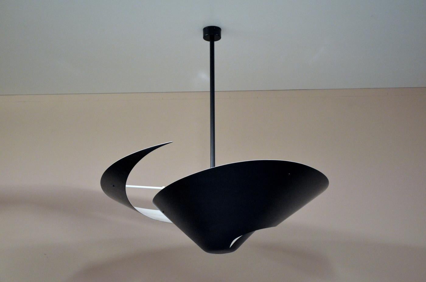 Mid-Century Modern Large Snail Ceiling Lamp by Serge Mouille For Sale