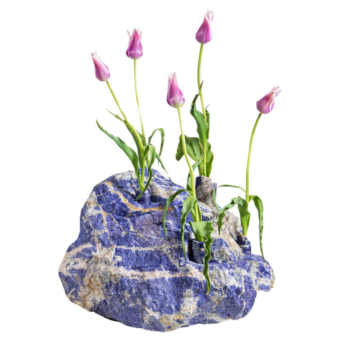 Large Sodalite Tulip Vase by Studio DO For Sale
