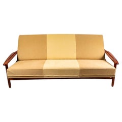 Vintage Large Sofa Three Place Convertible Signed Gérard Guermonprez, Period, 20th